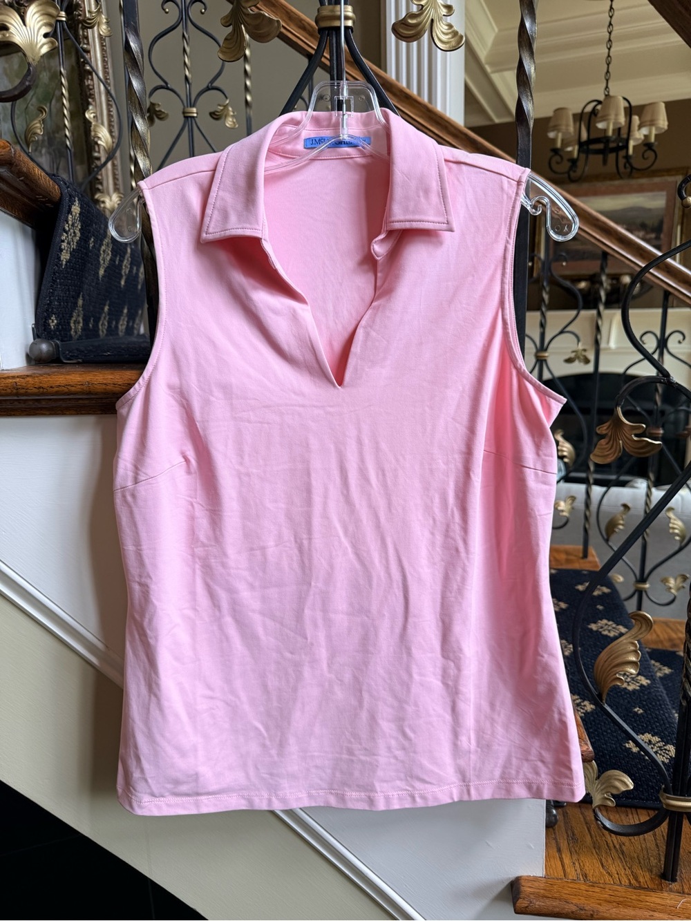 J.McLaughlin VNeck Collared Top. Catalina Cloth. Size M EUC - Picture 3 of 8